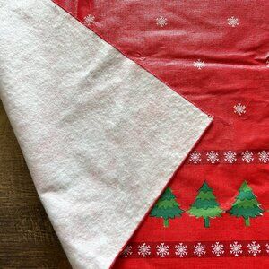 Vintage Table Cloth,  Christmas Tablecloth, Vintage Table Linen, Square Plastic